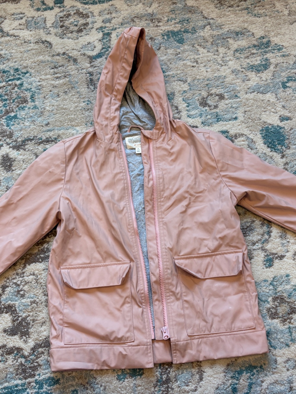 Gymboree Girls Hooded Rain Jacket in Dusty Rose
